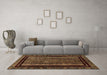 Machine Washable Abstract Brown Modern Rug in a Living Room,, wshabs666brn