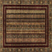 Square Machine Washable Abstract Brown Modern Rug, wshabs666brn