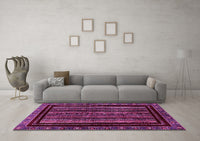 Machine Washable Abstract Pink Modern Rug, wshabs666pnk