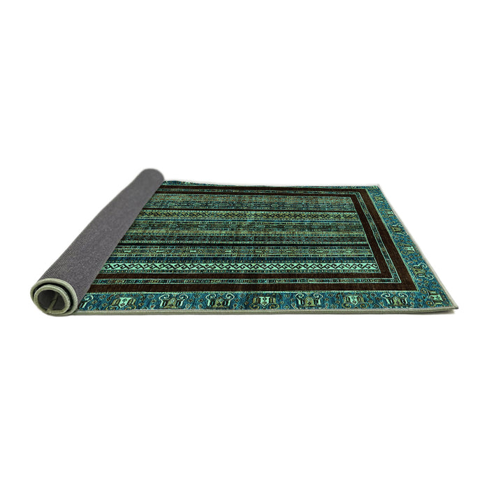 Sideview of Abstract Turquoise Modern Rug, abs666turq