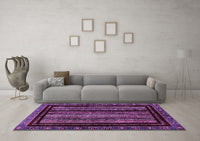 Machine Washable Abstract Purple Modern Rug, wshabs666pur