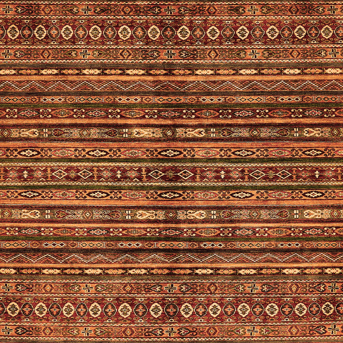 Square Machine Washable Abstract Orange Modern Area Rugs, wshabs667org