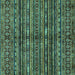 Square Abstract Turquoise Modern Rug, abs667turq