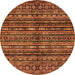 Round Abstract Orange Modern Rug, abs667org