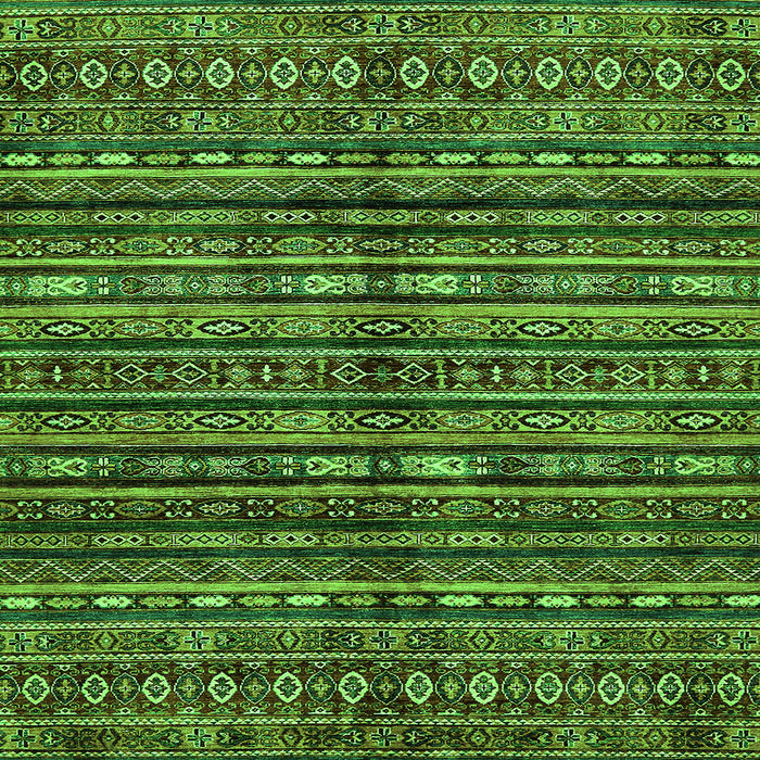 Square Machine Washable Abstract Green Modern Area Rugs, wshabs667grn