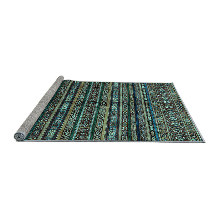 Sideview of Machine Washable Abstract Light Blue Modern Rug, wshabs667lblu