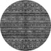 Round Machine Washable Abstract Gray Modern Rug, wshabs667gry