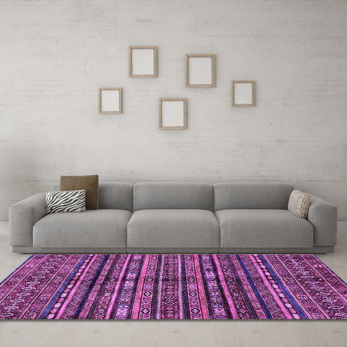 Machine Washable Abstract Purple Modern Area Rugs in a Living Room, wshabs667pur