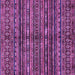 Square Machine Washable Abstract Purple Modern Area Rugs, wshabs667pur