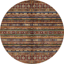 Round Abstract Red Modern Rug, abs667