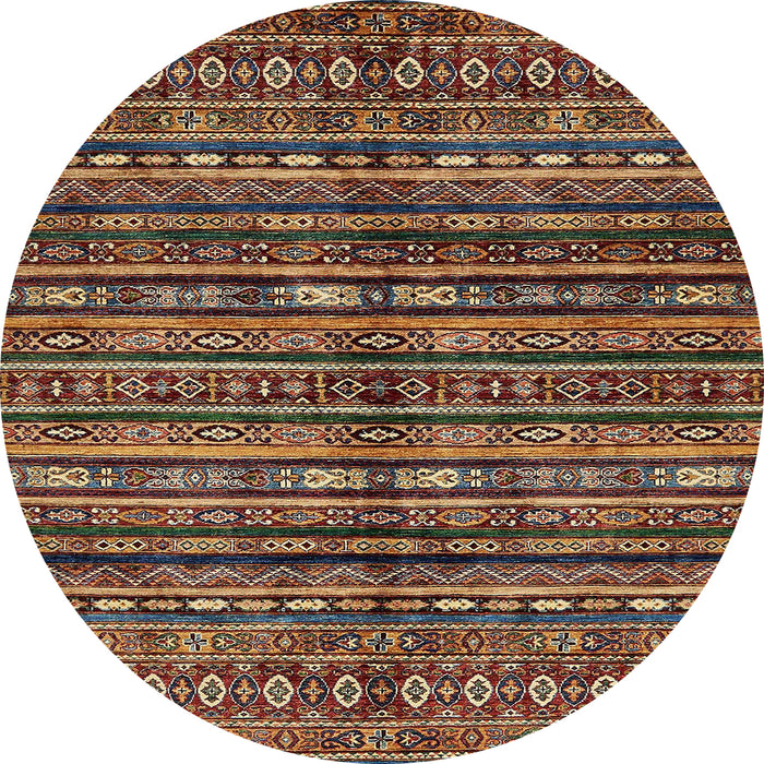 Round Abstract Red Modern Rug, abs667