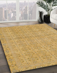 Abstract Cinnamon Brown Modern Rug, abs668