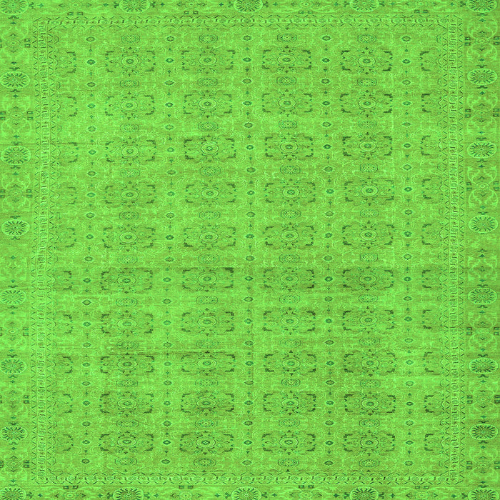 Square Machine Washable Abstract Green Modern Area Rugs, wshabs668grn