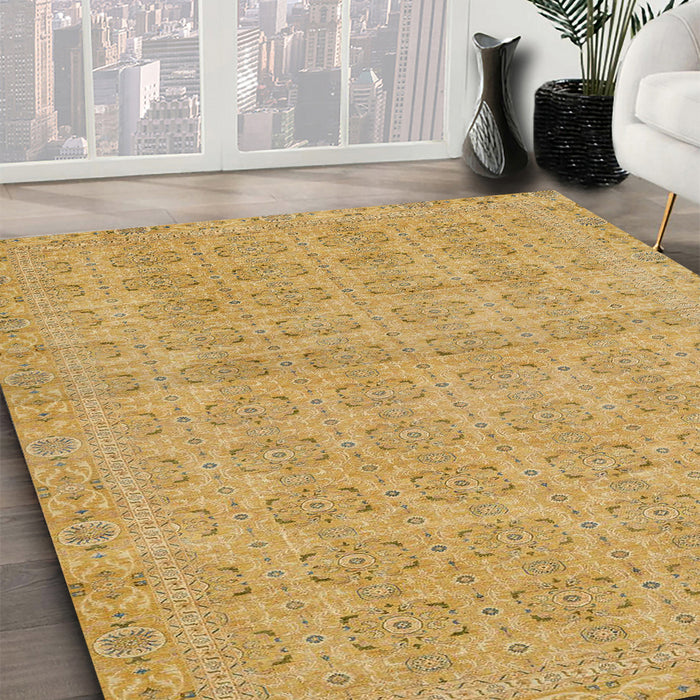 Machine Washable Abstract Cinnamon Brown Rug in a Family Room, wshabs668