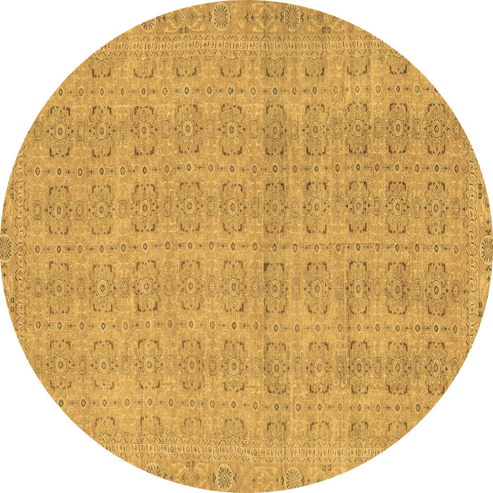 Round Abstract Brown Modern Rug, abs668brn