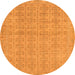 Round Machine Washable Abstract Orange Modern Area Rugs, wshabs668org