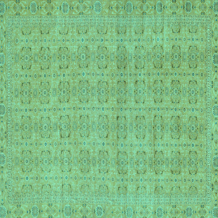 Square Machine Washable Abstract Turquoise Modern Area Rugs, wshabs668turq