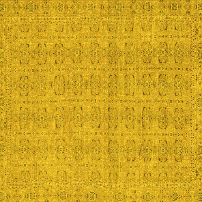 Square Machine Washable Abstract Yellow Modern Rug, wshabs668yw