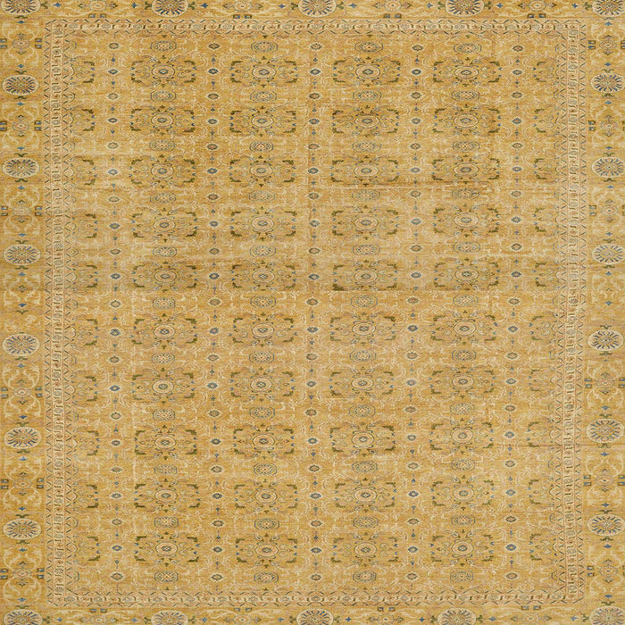 Square Abstract Cinnamon Brown Modern Rug, abs668
