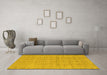 Machine Washable Abstract Yellow Modern Rug in a Living Room, wshabs668yw