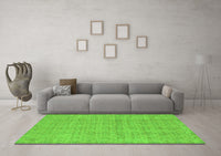 Machine Washable Abstract Green Modern Rug, wshabs668grn