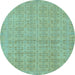 Round Abstract Light Blue Modern Rug, abs668lblu