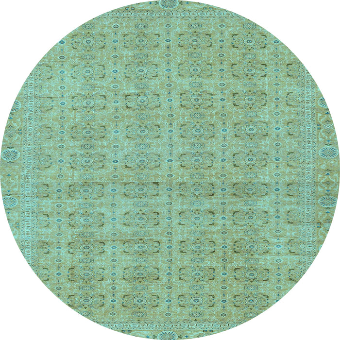 Round Machine Washable Abstract Light Blue Modern Rug, wshabs668lblu