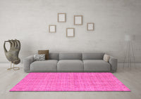 Machine Washable Abstract Pink Modern Rug, wshabs668pnk