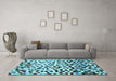 Machine Washable Abstract Light Blue Modern Rug in a Living Room, wshabs669lblu