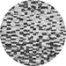 Round Machine Washable Abstract Gray Modern Rug, wshabs669gry