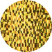 Round Abstract Yellow Modern Rug, abs669yw