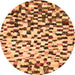 Round Abstract Orange Modern Rug, abs669org