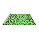 Sideview of Machine Washable Abstract Green Modern Area Rugs, wshabs669grn