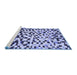 Sideview of Machine Washable Abstract Blue Modern Rug, wshabs669blu