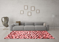 Machine Washable Abstract Red Modern Rug, wshabs669red