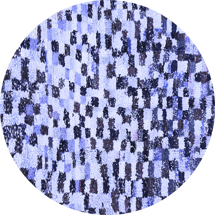 Round Machine Washable Abstract Blue Modern Rug, wshabs669blu