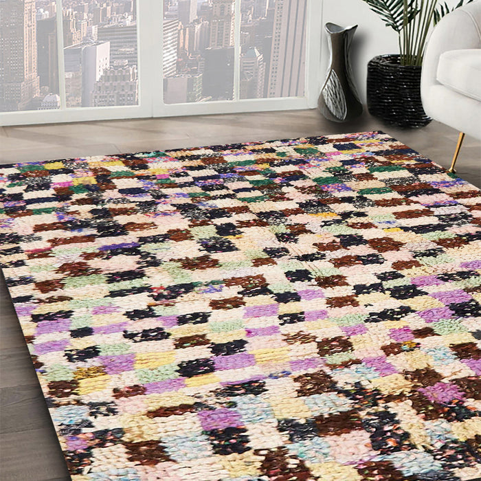 Machine Washable Abstract Velvet Maroon Purple Rug in a Family Room, wshabs669