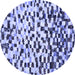 Round Abstract Blue Modern Rug, abs669blu