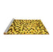 Sideview of Machine Washable Abstract Yellow Modern Rug, wshabs669yw