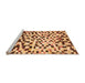 Sideview of Machine Washable Abstract Orange Modern Area Rugs, wshabs669org