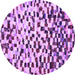 Round Machine Washable Abstract Purple Modern Area Rugs, wshabs669pur