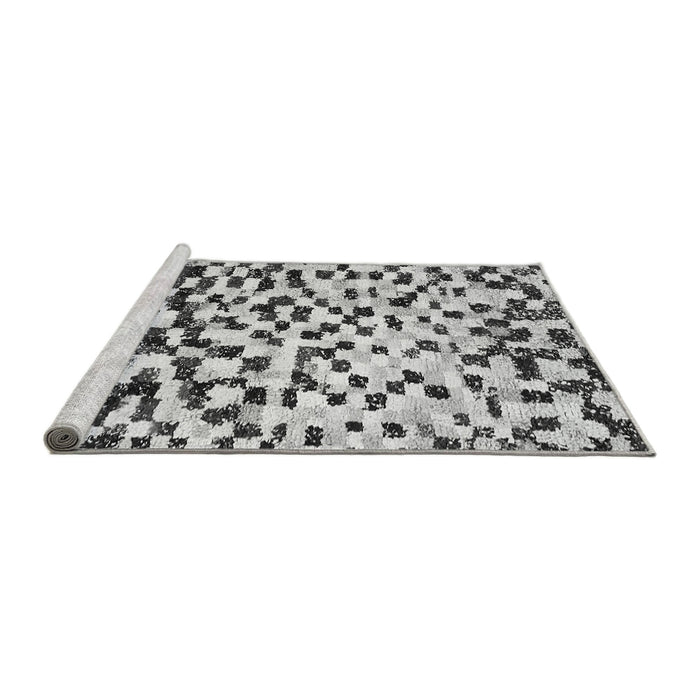 Sideview of Machine Washable Abstract Gray Modern Rug, wshabs669gry