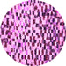 Round Machine Washable Abstract Pink Modern Rug, wshabs669pnk