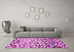 Machine Washable Abstract Pink Modern Rug in a Living Room, wshabs669pnk