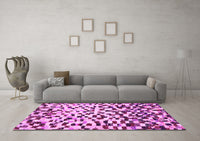 Machine Washable Abstract Pink Modern Rug, wshabs669pnk