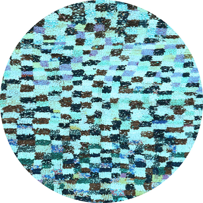Round Abstract Light Blue Modern Rug, abs669lblu