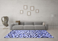 Machine Washable Abstract Blue Modern Rug, wshabs669blu