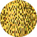 Round Machine Washable Abstract Yellow Modern Rug, wshabs669yw