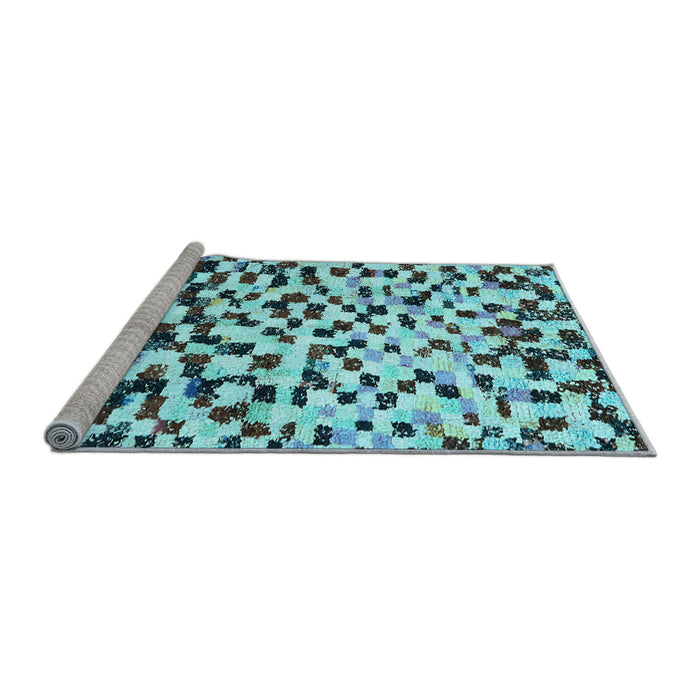 Sideview of Machine Washable Abstract Light Blue Modern Rug, wshabs669lblu