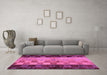 Machine Washable Abstract Purple Modern Area Rugs in a Living Room, wshabs66pur